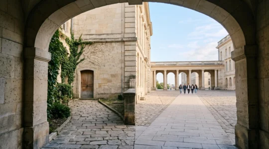 Deux chemins symbolisant le choix entre un petit IEP intimiste et un grand IEP dynamique en France