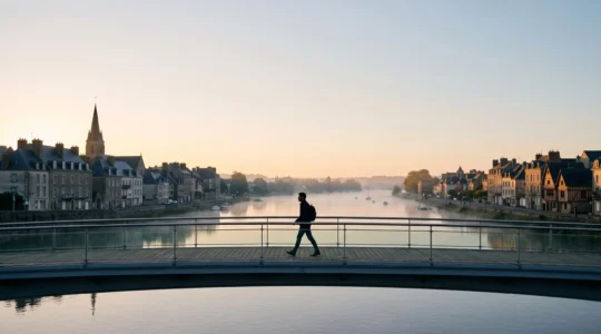 Un pont symbolique reliant deux rives, illustrant les carrieres de la cooperation transfrontaliere apres Sciences Po