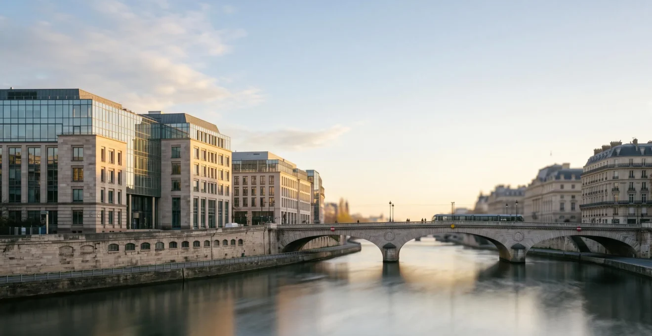Vue symbolique illustrant la rivalite entre Strasbourg et Paris autour des enjeux europeens et franco-allemands