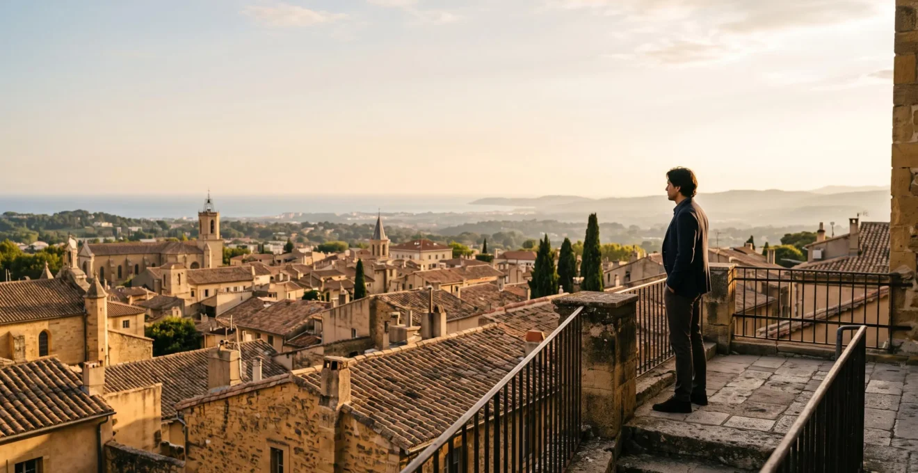 Vue editoriale symbolisant Sciences Po Aix comme carrefour strategique entre la France et la Mediterranee