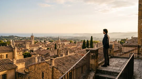 Vue editoriale symbolisant Sciences Po Aix comme carrefour strategique entre la France et la Mediterranee